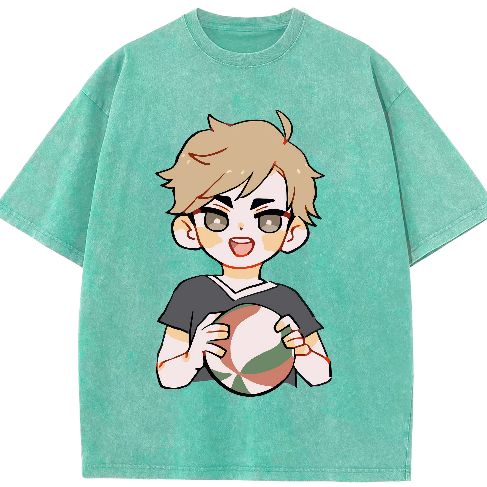 （画像用） ハイキュー!! Haikyu!! 綿100% ヴィンテージ風 半袖Tシャツ（フロントプリント）